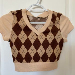 Crop vest like short sleeve sweater in XXS